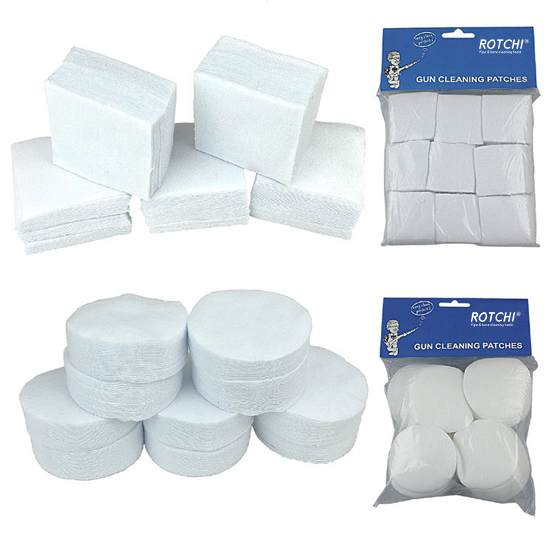Non Woven Square နှင့် Round Cloth Gun Cleaning Patches High Abosrbed