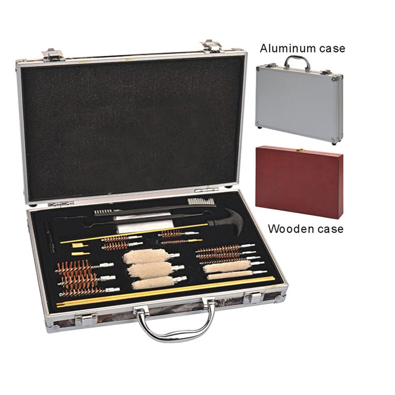 Universal Gun Cleaning Kit အလူမီနီယမ် Case 2 Sets of Gun Cleaning Rods
