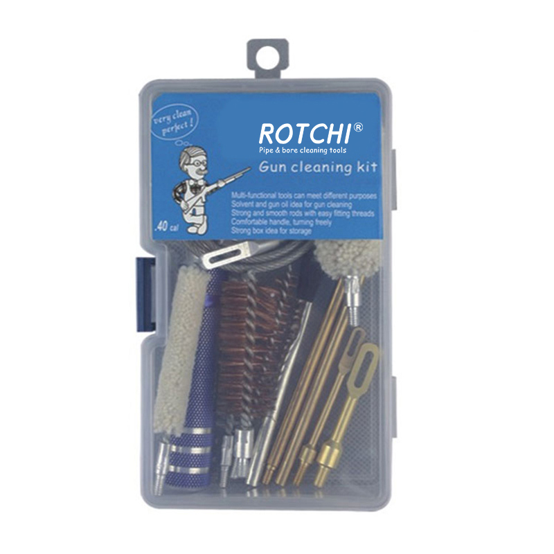 စကြဝ universal သေနတ်သန့်ရှင်းရေးကိရိယာအစုံပလပ်စတစ်သေတ္တာထုပ်ပိုး